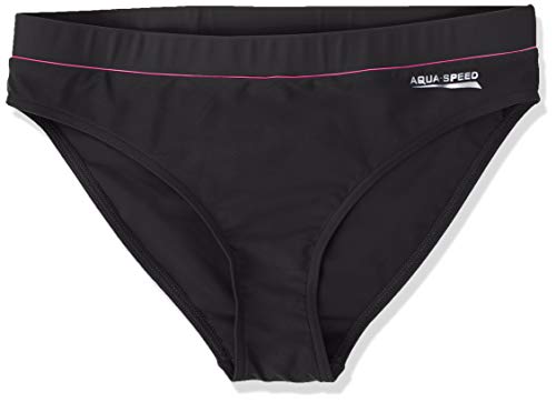 Aqua-Speed Damen Fiona Briefs Womens Swimwear Badeanzug, Schwarz/Pink Pipink, 36 EU von Aqua Speed