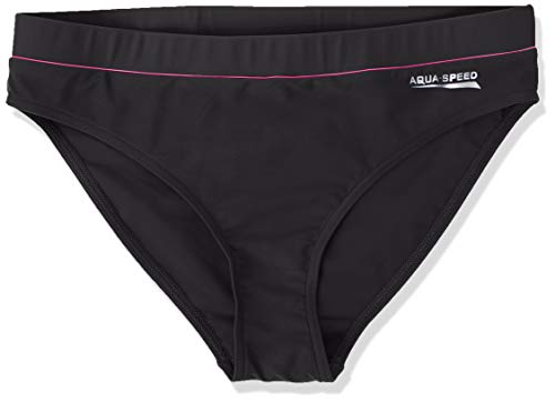 Aqua-Speed Damen Fiona Briefs Womens Swimwear Badeanzug, Black/Pink Piping, 38 EU von Aqua Speed