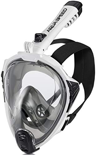 Aqua Speed Full Face Tauchermaske Erwachsene I Schnorchelmaske Tauchmaske mit Schnorchel I Maske mit Kamerahalterung + Mikrofaser Handtuch I Gr. S-M, 13.Schwarz/Weiß I Drift Aqua Speed Full Face Tauchermaske Erwachsene I Schnorchelmaske Tauchmaske mit Schnorchel I Maske mit Kamerahalterung + Mikrofaser Handtuch I Gr. S-M, 13.Schwarz/Weiß I Drift von Aqua Speed