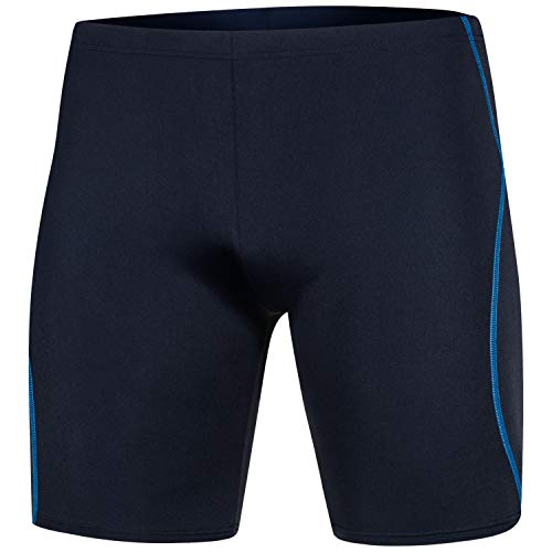 Aqua Speed Enge Schwimmhose Herren + gratis eBook | Moderne knielange Badehosen | Schwimmbekleidung | UV Badepants Jammer | Blake, Gr. M, Navy Blue von Aqua Speed