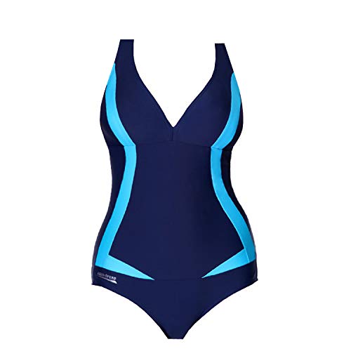 Aqua Speed® Greta Badeanzug Frauen (3 Farbkombinationen Größen 36-48), Farbe:Navy - Blau;Größe:46 von Aqua Speed