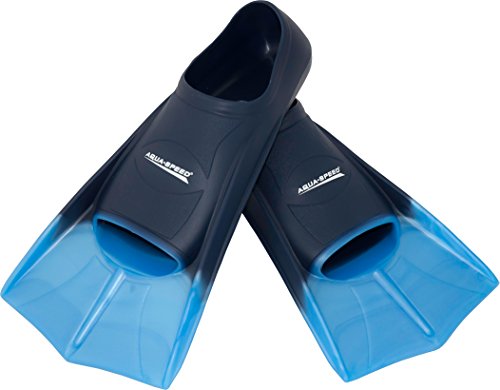 Aqua Speed HIGH TECH Kurze Trainingsflossen | Schwimmflossen | Schwimmtraining | Kurzflossen | Taucherflossen | Größen 33-48, Farbe:blau/hellblau/02, Größen:33/34 von Aqua Speed