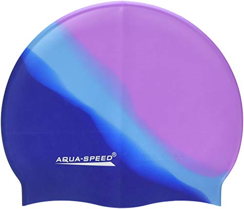 Aqua-Speed Herren Bunt Silikon S Mehrfarbig Badekappe, Hellviolett/Hellblau/Türkisblau, Einheitsgröße von Aqua-Speed