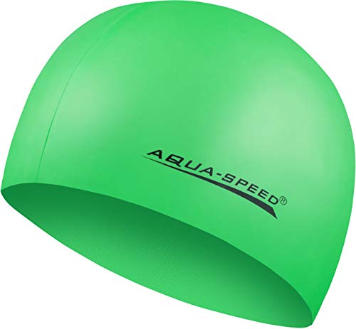 Aqua Speed MEGA Badekappe | Damen & Herren | Swim Cap | Bademütze wasserdicht | Badehaube | Schwimmhaube für Erwachsene & Kinder | Silikonbadekappe | grün 11 von Aqua Speed