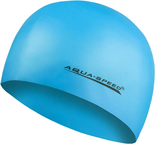 Aqua Speed MEGA Coole hellblaue Badekappe | Frauen & Männer | Bademütze | Badehaube | wasserdichte Schwimmhaube für Erwachsene | Swimming Cap Silicon | himmelblau 30 von Aqua Speed