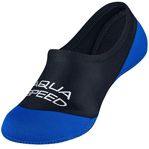 Aqua Speed Neopren Socken Jungen Kinder | Neoprensocken rutschfest | Aquasocks leicht elastisch | Wasser Socken | rutschfeste Schwimmsocken | Tauchsocken | Gr. 26-27 | 11 Schwarz - Blau von Aqua Speed