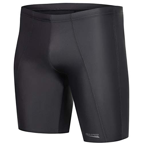 Aqua Speed Swim Trunks für Herren + gratis eBook | knielange Enge Schwimmhosen | Sport Jammer Männer | Badehose Badepants | Long, Gr. L, Titanium von Aqua Speed