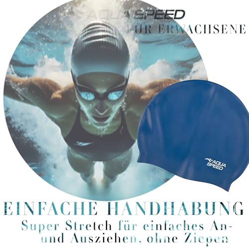 Aqua Speed XL-Schwimmkappen für langes Haar & Ohrenschutz: Ear Cap Volume & Mono XL - Ideal für Komfort, Wasserabweisend, Super Stretch, Hochwertiges Silikon, Perfekte Passform, Farbe:MONO-01 XL Aqua Speed XL-Schwimmkappen für langes Haar & Ohrenschutz: Ear Cap Volume & Mono XL - Ideal für Komfort, Wasserabweisend, Super Stretch, Hochwertiges Silikon, Perfekte Passform, Farbe:MONO-01 XL von Aqua Speed