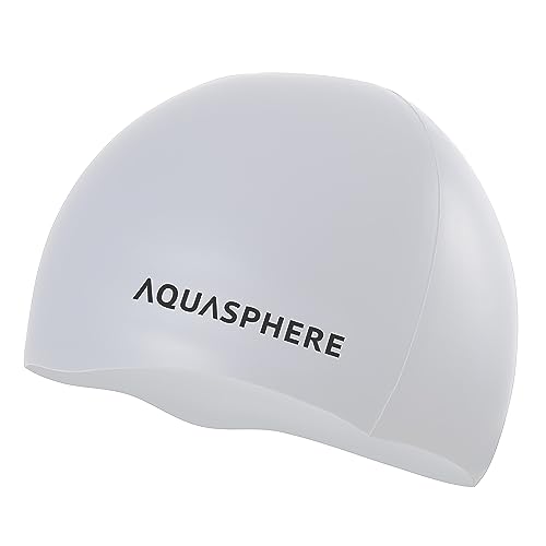 AQUASPHERE Badekappe Uni Weiß/Schwarz von Aquasphere