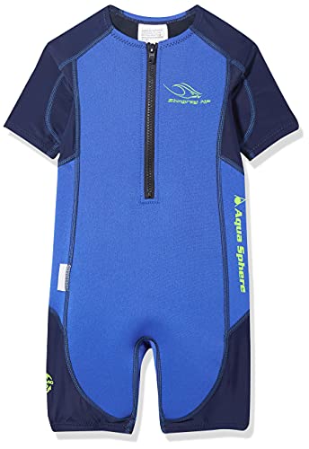 Aqua Sphere Unisex Jugend Stingray Hp Short Sleeve Wetsuit, Blau/Navy, 104 (Herstellergröße: 2 Jahre) von Aqua Sphere