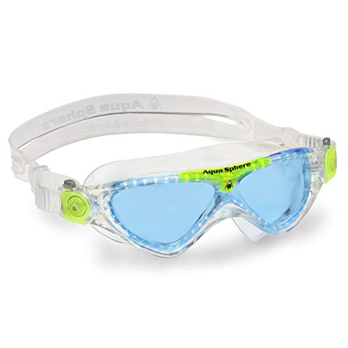 Aqua Sphere Schwimmbrille Vista Kinder Taucherbrille Blaue Gläser, Blau/Grün, One Size von Aqua Sphere