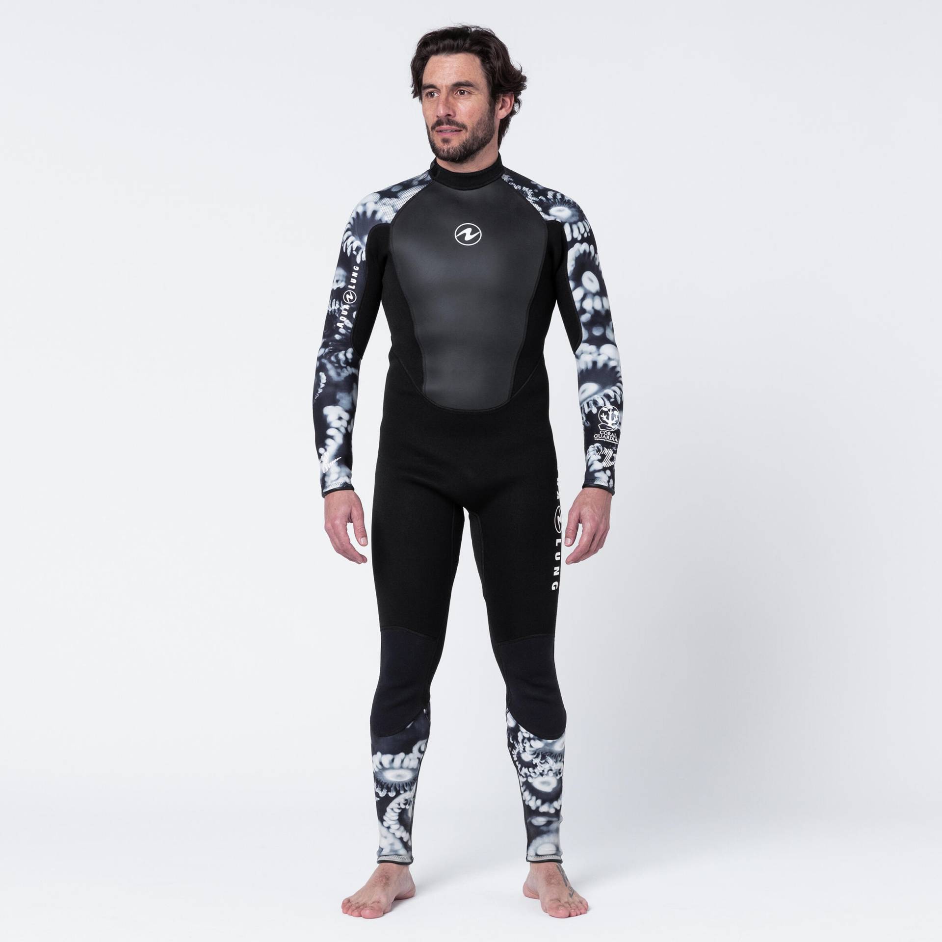 Neoprenanzug Herren 3 mm Tauchen - Aqualung Hydroflex schwarz/weiss von AquaLung