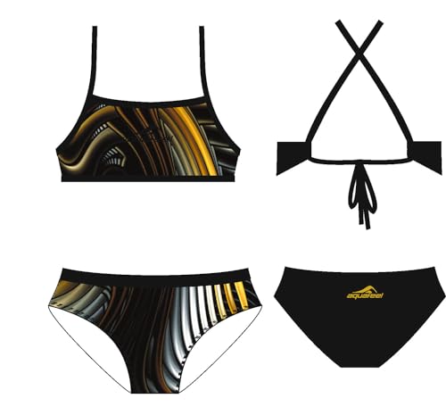 Aquafeel Bikini Professional, Minicross-Back, schwarz/Gold von Aquafeel