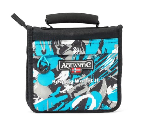 Aquantic Sea Rig Wallet II - Angeltasche mit 10 Klarsichttaschen, 20 Fächern, 4 Mesh-Taschen, gepolsterter Tragegriff, 20 x 22 x 3 cm, Vorfachtasche, Ködertasche, Rig-Tasche Aquantic Sea Rig Wallet II - Angeltasche mit 10 Klarsichttaschen, 20 Fächern, 4 Mesh-Taschen, gepolsterter Tragegriff, 20 x 22 x 3 cm, Vorfachtasche, Ködertasche, Rig-Tasche von Aquantic