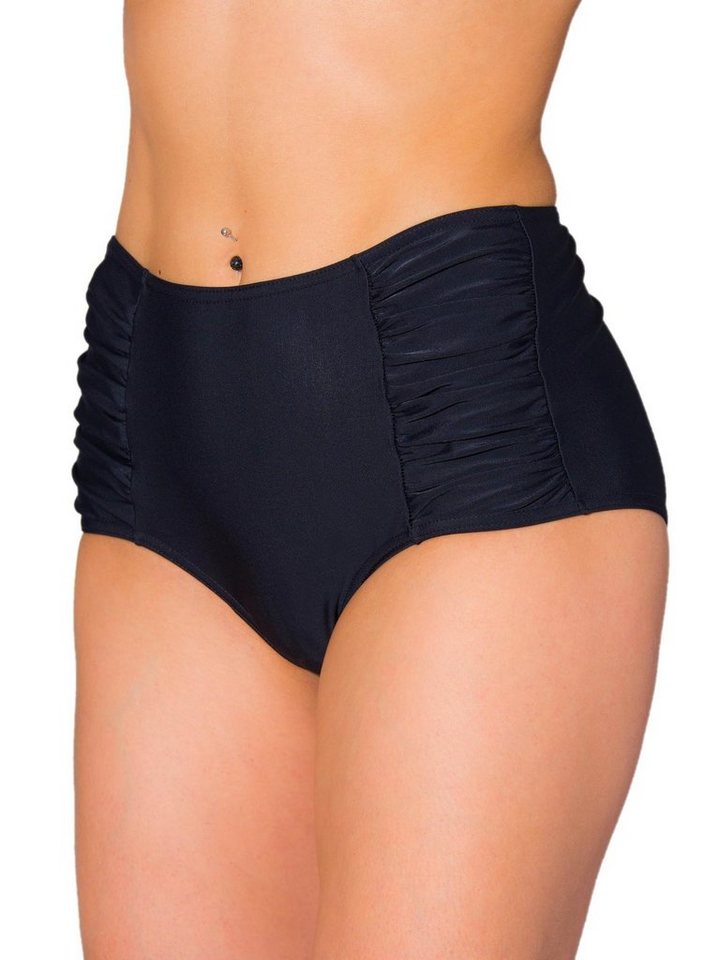 Aquarti Bikini-Hose Aquarti Damen Bikinihose mit Hoher Taille und Raffung von Aquarti