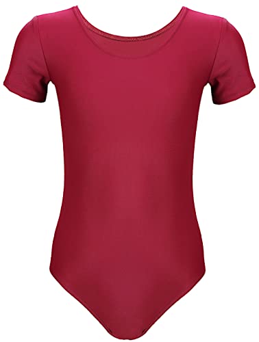Aquarti Mädchen Gymnastikanzug Kurzarm Ballett Trikot, Farbe: Burgund, Größe: 152 Aquarti Mädchen Gymnastikanzug Kurzarm Ballett Trikot, Farbe: Burgund, Größe: 152 von Aquarti