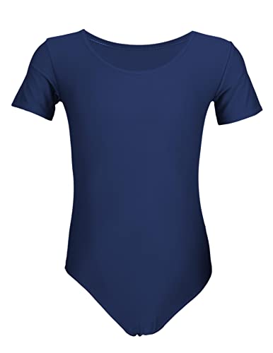 Aquarti Mädchen Gymnastikanzug Kurzarm Ballett Trikot, Farbe: Dunkelblau, Größe: 146 Aquarti Mädchen Gymnastikanzug Kurzarm Ballett Trikot, Farbe: Dunkelblau, Größe: 146 von Aquarti