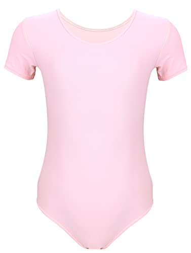 Aquarti Mädchen Gymnastikanzug Kurzarm Ballett Trikot, Farbe: Hellrosa, Größe: 146 Aquarti Mädchen Gymnastikanzug Kurzarm Ballett Trikot, Farbe: Hellrosa, Größe: 146 von Aquarti