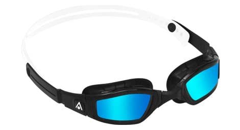 aquasphere ninja schwimmbrille schwarz   weis   blaue spiegelglaser von Aquasphere