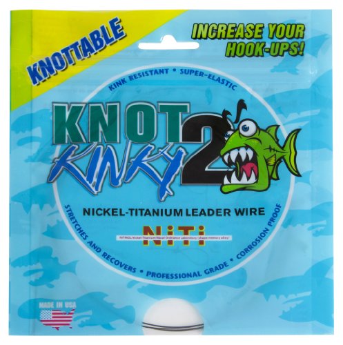 Aquateko Single Strand Nickel-Titan Angel Vorfach KNOT2KINKY 30ft/9,2m (5,44kg-29,55kg / 12lb-65lb) - dehnbares Titanvorfach Made in USA (12lb(5,44kg)) von Aquateko