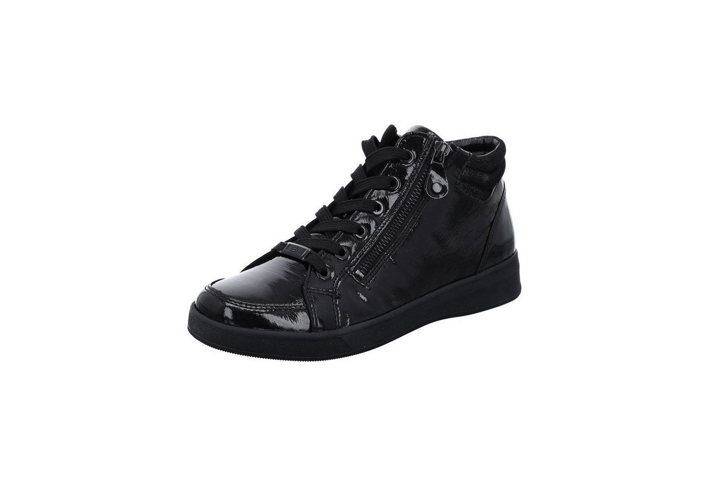 Ara Rom - Damen Schuhe Sneaker Schnürer Lackleder schwarz von Ara