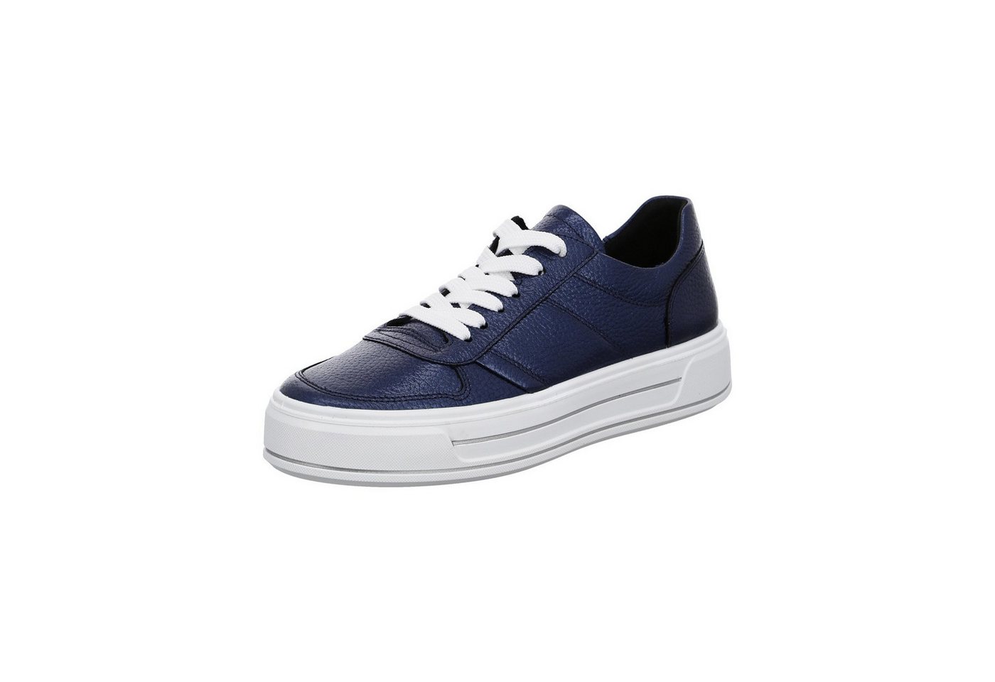 Ara Canberra - Damen Schuhe Sneaker Schnürer Glattleder blau von Ara