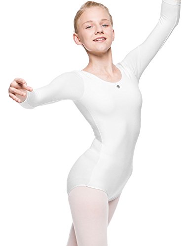 Arabesque 3/4 Kurzarm Mädchen Ballettanzug Klassischen Body, 2001 (110/116, Weiß) von Arabesque