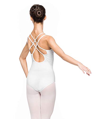 Arabesque Bezaubernder Damen Ballettanzug Body mit Spaghettiträgern 2003 (S, Weiß) von Arabesque