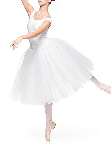 Arabesque Damen Romantisches klassisches Tutu (Ballettkostüm) Ballett Tutu Rock 3 -lagiger Tüll Giselle (Weiß, M/L) von Arabesque