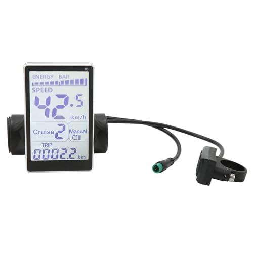 Aramox Fahrrad-LCD-Display, 24 V, 36 V, 48 V, 60 V, E-Bike-Bedienfeld-Messgerät mit M5-Schrauben für 31,8 22,2 Mm Fahrräder von Aramox