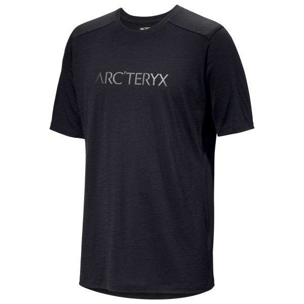 Arc'teryx - Ionia Merino Wool Arc'Word Logo S/S - Merinoshirt Gr XL schwarz von Arcteryx