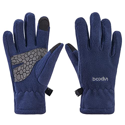 Arcweg Handschuhe Kinder Fleece Warm Laufhandschuhe Winter Gloves rutschfest Fahrradhandschuhe Touchscreen Winterhandschuhe Jungen Mädchen Fingerhandschuhe Camping Wandern Laufen Blau S-M 5-6 Jahre von Arcweg