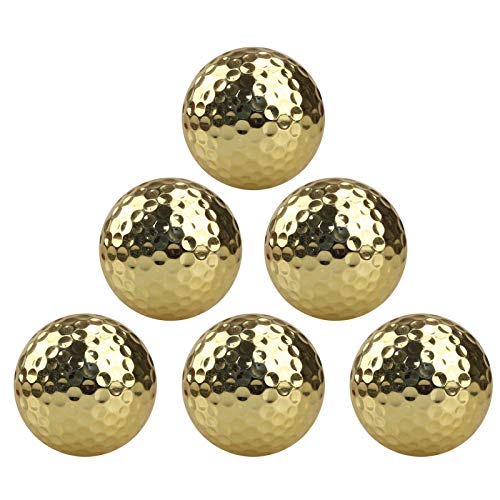 Ardorman 1/6 Stück Goldene Golfbälle, Tragbar Hochwertige Doppelschichtvergoldung Goldene Golfbälle von Ardorman