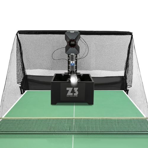 36W Automatische Tischtennismaschine mit Netz, Verschiedene Aufschlagmodi einstellbare Geschwindigkeit und Frequenz mit Fernbedienung Entwickelt für den Einsatz in Fitnessstudios von Areao