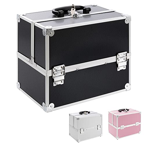 Arebos 15 L Kosmetikkoffer, Schminkkoffer, Make-up Aufbewahrung, Organizer für Reisen, für Friseure und Visagisten, abschließbar, inkl. Ausziehfächer auf beiden Seiten & 2 Schlüssel | Schwarz Arebos 15 L Kosmetikkoffer, Schminkkoffer, Make-up Aufbewahrung, Organizer für Reisen, für Friseure und Visagisten, abschließbar, inkl. Ausziehfächer auf beiden Seiten & 2 Schlüssel | Schwarz von Arebos