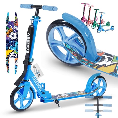 Arebos Cityroller Tretroller Blau Scooter höhenverstellbar | klappbar | inkl. Traggurt | XXL Räder | Tritt-Bremse | für Kinder und Erwachsene | bis 100kg belastbar | Kickroller | Kickscooter Arebos Cityroller Tretroller Blau Scooter höhenverstellbar | klappbar | inkl. Traggurt | XXL Räder | Tritt-Bremse | für Kinder und Erwachsene | bis 100kg belastbar | Kickroller | Kickscooter von Arebos