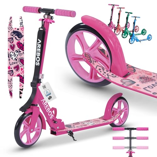 Arebos Cityroller Tretroller Pink Scooter höhenverstellbar | klappbar | inkl. Traggurt | XXL Räder | Tritt-Bremse | für Kinder und Erwachsene | bis 100kg belastbar | Kickroller | Kickscooter Arebos Cityroller Tretroller Pink Scooter höhenverstellbar | klappbar | inkl. Traggurt | XXL Räder | Tritt-Bremse | für Kinder und Erwachsene | bis 100kg belastbar | Kickroller | Kickscooter von Arebos