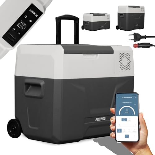 Arebos Kompressor Kühlbox mit Rollen 39 Liter | Elektrische Gefrierbox mit APP & Smart-Steuerung | Mobile Kühltruhe mit USB-Anschluss | bis -20 °C | 12/24 V 230V | für Auto,LKW,Camping,Boot,Wohnmobil Arebos Kompressor Kühlbox mit Rollen 39 Liter | Elektrische Gefrierbox mit APP & Smart-Steuerung | Mobile Kühltruhe mit USB-Anschluss | bis -20 °C | 12/24 V 230V | für Auto,LKW,Camping,Boot,Wohnmobil von Arebos