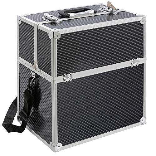 Arebos Kosmetikkoffer | 26L | inkl. Tragegurt | 13 Fächer | Aluminium | inkl. Schloss & Schlüssel | ausklappbare Etagen | individuelle Einteilung durch 8 Trennwände | 39 x 36 x 23 cm | Schwarz Arebos Kosmetikkoffer | 26L | inkl. Tragegurt | 13 Fächer | Aluminium | inkl. Schloss & Schlüssel | ausklappbare Etagen | individuelle Einteilung durch 8 Trennwände | 39 x 36 x 23 cm | Schwarz von Arebos