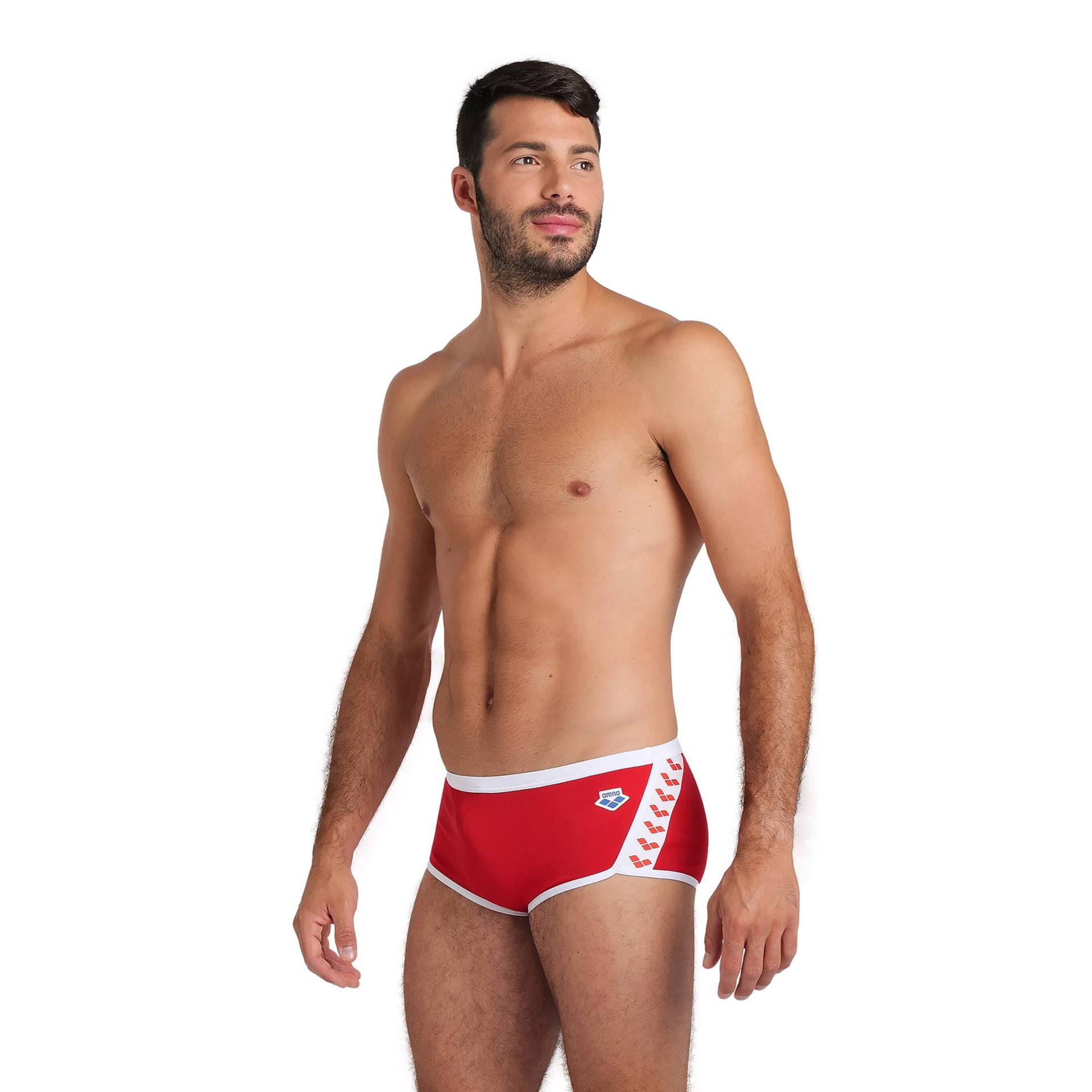 Badehose Slip Herren Arena - Icons rot/weiss von Arena