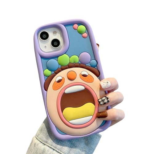 Areting handyhülle Lustiger 3D Großer Mund Junge Für Iphone14Promax Handy Fall Für iPhone 13 Silikon Softshell 12 Cartoon 11-Lila-für Huawei mate30pro von Areting