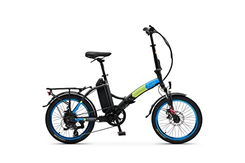 Argento Piuma Elektrofahrrad, 250W Motor, 374WH Batterie, Faltrad, Reichweite bis zu 70 Km, 20-Zoll Rad Größe, Blau von Argento