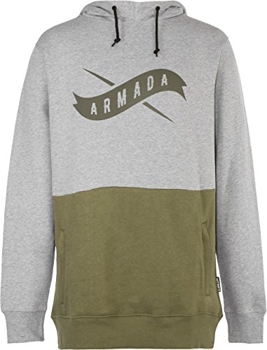 Armada Herren Multiply Fleecehoodie Pullover, grau meliert Oliv, S EU Armada Herren Multiply Fleecehoodie Pullover, grau meliert Oliv, S EU von Armada