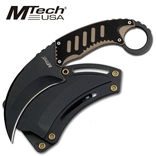 MTech Messer Karambit schwarz 440 Fahrtenmesser G10 Griff Scheide MT-665BT von Armeeverkauf