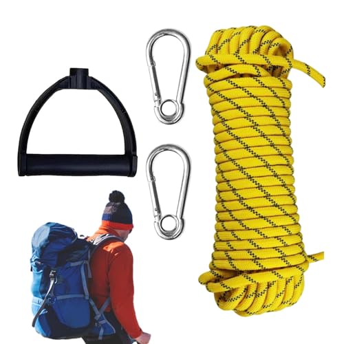 Arrovarp Baumkletterseil, Kletterseil | Verstellbares Sicherheitsseil Outdoor-Seil mit Edelstahl-Karabinern - Kletterausrüstung Robuste Baumkletterausrüstung zum Klettern im Schneeschlittenfeuer von Arrovarp