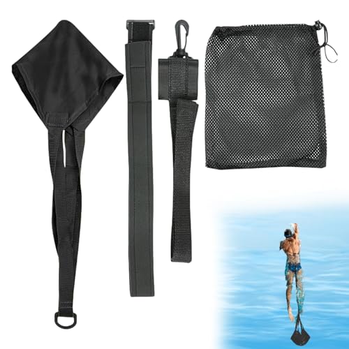 Arrovarp Schwimm-Fallschirm-Widerstandstrainingsausrüstung, Pool-Schwimmgurt-Trainer | Pool-Schwimmgurt-Übungstrainer - Stationärer Schwimm-Widerstandsgürteltrainer zum Schwimmen von Arrovarp