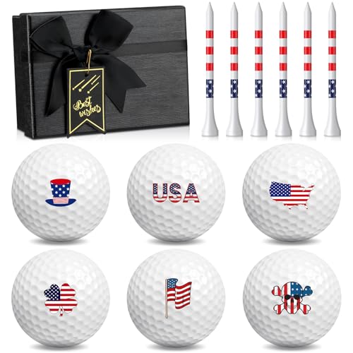 Arrowbash Lustiges Geschenk zum Ruhestand, Golfbälle-Set mit 6 Golf-Tees für Männer, Ehemann, Kollegen, Golfer, Golfliebhaber, Ruhestandsgeschenke (Flagge, Weiß), 6 Stück von Arrowbash