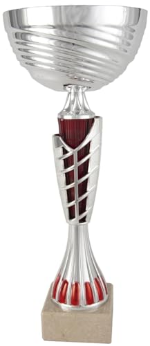 Art-Trophies At12662 Kommerzielle Sport-Trophäe, Silber/Rot, 34 cm von Art-Trophies