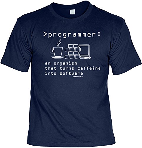 witziges Sprüche T-Shirt Programmer: an Organism That Turns … (Größe: L) Fb Navyblau von Art & Detail Shirt