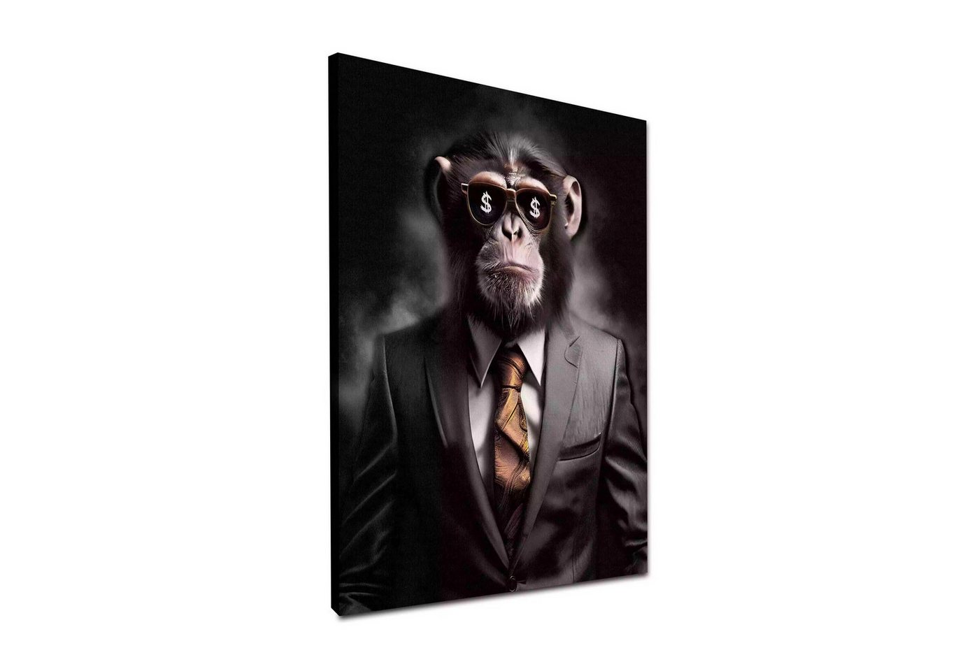 Artedinoi Leinwandbild Affe im Anzug mit Dollar-Sonnenbrille und Business Look Wandbild XL Wa Artedinoi Leinwandbild Affe im Anzug mit Dollar-Sonnenbrille und Business Look Wandbild XL Wa von Artedinoi
